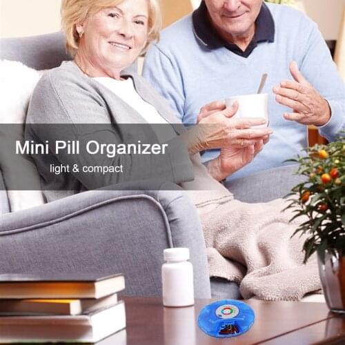 Pill Organizer Pill Box Case Electronic Timer Alarm Clock Reminder Medicine Storage Dispenser Holder Container for Daily Travel