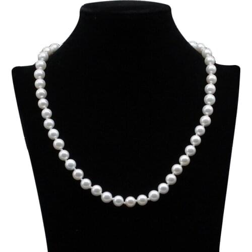 Wholesale 8/10mm Pearl Necklace Pearl Jewelry Freshwater Pearl Choker Necklace Women Shell beads Pure white
