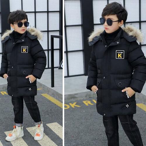Winter Kid Jacket Boy Park Childrens Clothing Boys Winter Clothing Hooded Jacket Thick Cotton -30 Degrees HPY002