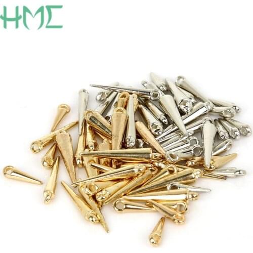 Hot Spike 4x13mm/4x23mm/5x24mm Plated Rhodium/Gold Plastic CCB Charm Pendant for DIY Jewelry Making