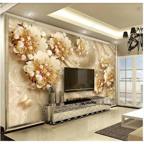 Custom photo wallpaper for walls 3 d mural for living room Modern Floral pattern jewelry background wall papers