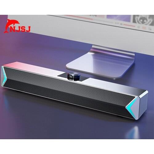 NJSJ RGB Sound Bar Cable Speaker Household Surround Sound Bar Is Suitable For Game Mobile Phone PC Cinema TV Computer Speaker