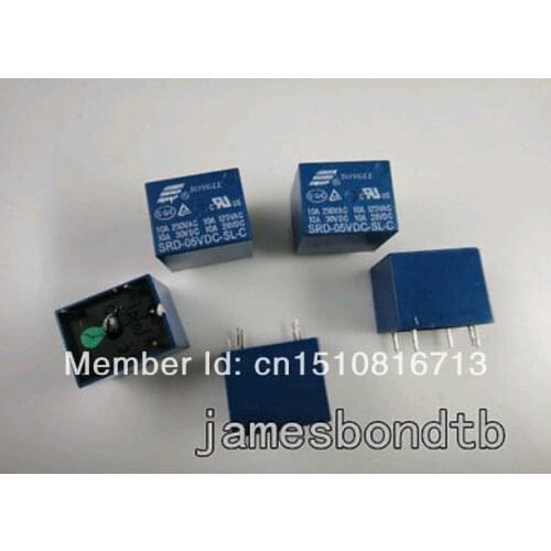 10pcs SONGLE Relay 5V DC SPDT Relay SRD-5VDC-SL-C