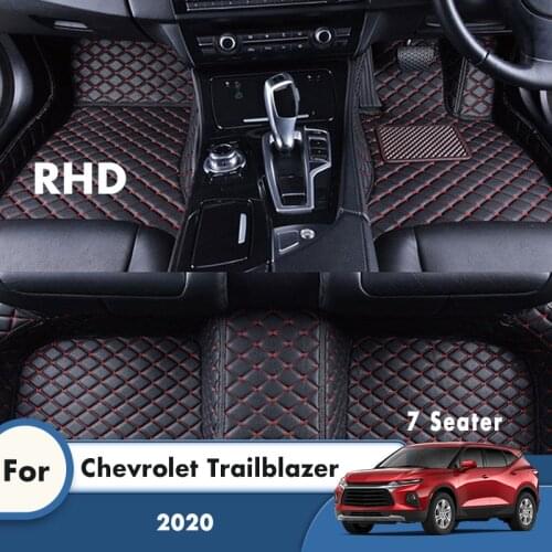 RHD Custom Car Floor Mats For Chevrolet Trailblazer 2020 7 Seater Artificial Leather Carpets Auto Styling Car Accessories Rugs