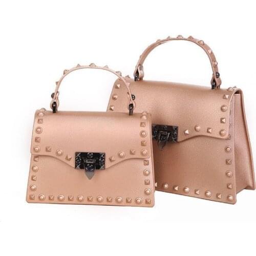 Luxury Handbags Women Bags Designer Matte Jelly Package Pvc Leather Messenger Shoulder Bags Rivet Crossbody Bags For Women 2019