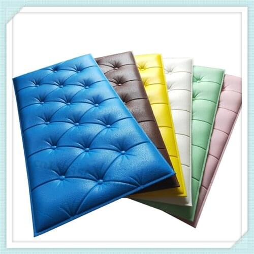 Self Adhesive 3d Three-dimensional Wall Sticking To Bedside Anti-collision Soft Bag Wall Enclosure Cushion Waterproof Wall Panel