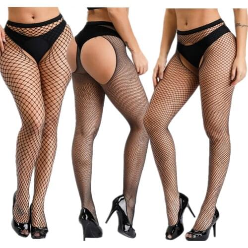 Sexy Women Crotchless Bodystocking Sexy Erotic Lingerie Stockings Large Size Fishnet Tights Plus Size Women Tights Open Crotch