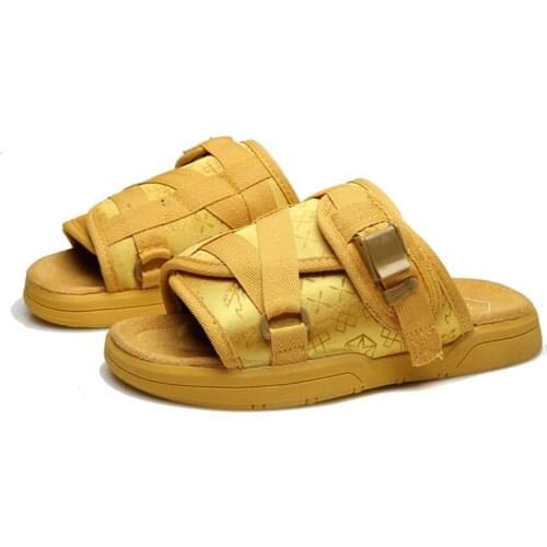 Couple Slippers Summer Fashion Men and Women Canvas Non-slip Casual Slippers Thick-soled Beach Sandals