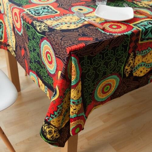 Kitchen Dining Boho Mandalas Tablecloth Vintage Colorful Abstract Bohemian Table Cloth Mediterranean Wedding Table Cover Tapete
