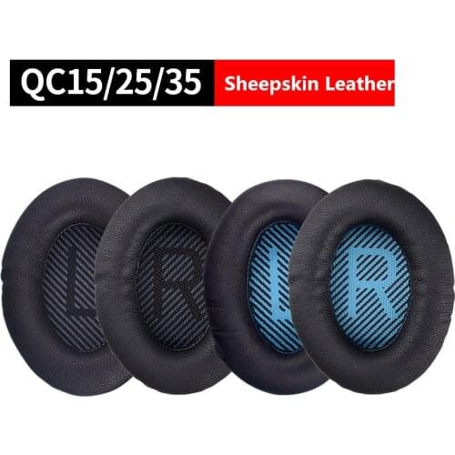 Sheepskin Leather Replacement Memory Foam Earpads for BOSE QC2 QC15 AE2/i QC25 QC35 Headphones Ear Pads Cushions Plastic Stick