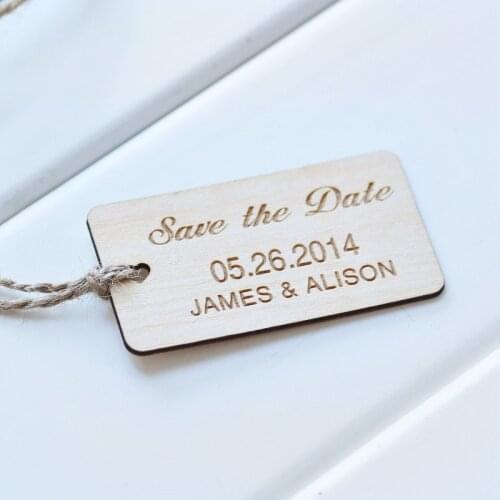 Save the date wood card 25 piece in a set Rustic Save the Date , Wedding tags Wood Personalize thank you wedding tags