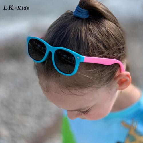 20pcs/lot LongKeeper Kids Sunglasses For Boys Girls Silicone Polarized Sun Glasses Safety Gift Children Baby UV400 Oculos