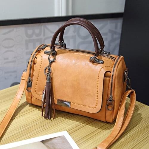 Shoulder Bag For Women 2020 New Luxury Quality Pu Leather Crossbody Simple Vintage Cute Boston Female Ladies Box-Shaped Handbags