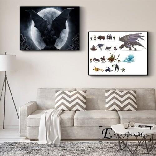 WOW Monster Gargoyle Game Figure Canvas Painting Posters And Prints For Bedroom No Framed Wall Art Picture Home Decor