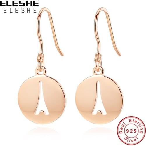 ELESHE Fans Seckill 925 Sterling Silver Stud Earrings For Women Rose Gold Round Tree Earrings Cubic Zircon Fashion Jewelry
