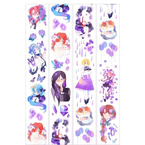 1 Loop Watercolor Painting Girl Masking Tape Sample Loran 100cm