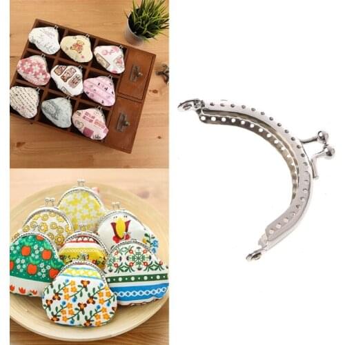 1PC Metal Frame Kiss Clasp Arch For Clutch Coin Purse Bag Silver Tone 6.5cm D5QB