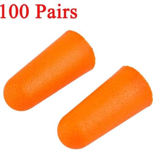100 Pairs Sponge/silicone Foam Soft Corded Ear Plugs Anti-noise Sleeping Reduction Noise Earplugs Protective Earmuffs