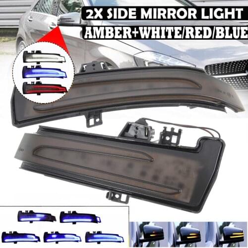 2Pcs Dynamic LED Side Wing Mirrors Indicator Flowing Turn Signal Light Startup Breath Light for W218 CLS550 CLS63