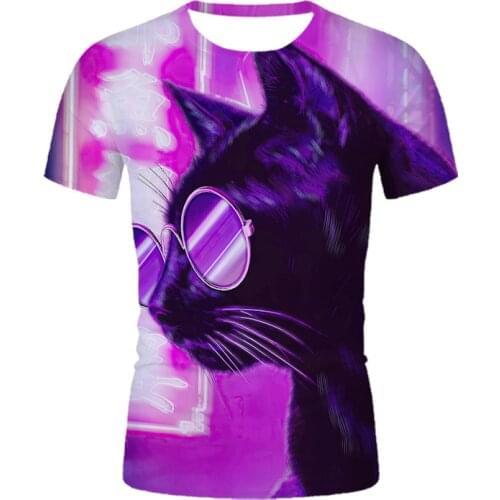2021 Stylish And Fun Mens T-Shirts 3D-Printed Fun Cat Pattern Sports Mens And Womens Plus T-Shirts