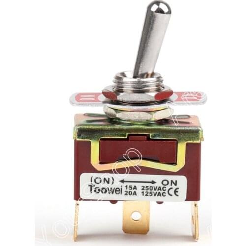 Areyourshop Toggle Switch 2 Terminal 3P (ON)-ON 15A 250V Toggle Switch Reset Boot SPDT Industrial Gr