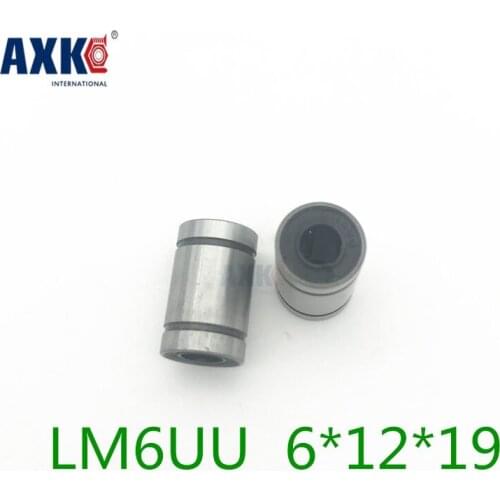 Axk 200pcs Lm6uu Ball Bearing Inner Diameter 6x12x19mm Guide Linear Optical Axis Bearings Linear Lm6uu 6mm Linear Ball Bearing