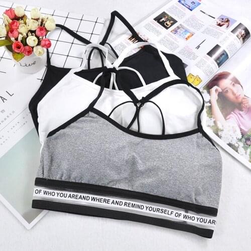 Women Pure Cotton Bra Sexy Fashion Top Womens Sports Bra Female Suspender Tank Up Girls Letter Underwear Ladies Sexy Crop Top