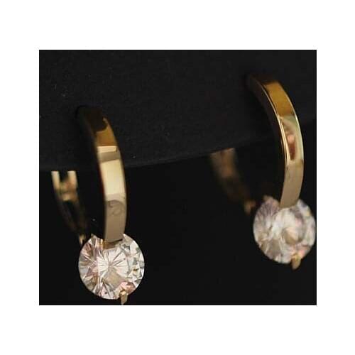 CMajor 9K Gold Fine Jewelry Smooth Elegant Delicate Personality Classic Chic Simple Small CZ Hoop Earrings for Girl Women