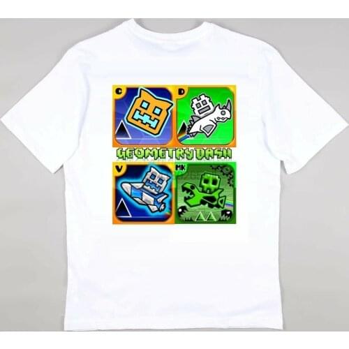 Geometry Dash Gaming Fans T-shirt Girls Boys Tee - Personalised Free age 5-15