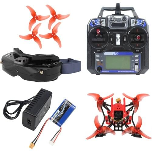 JMT T100 100mm DIY Indoor FPV Racing Drone Full Kit with Skyzone 02X FPV Goggles Razer Micro 1200TVL PAL / NTSC FPV Camera