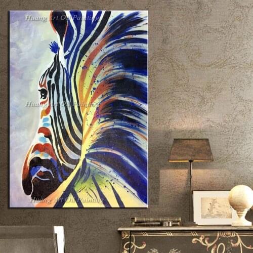 Arts crafts painting oil handmade zebra oil paintings wall papers modern abstract oil painting for interior decoration animal