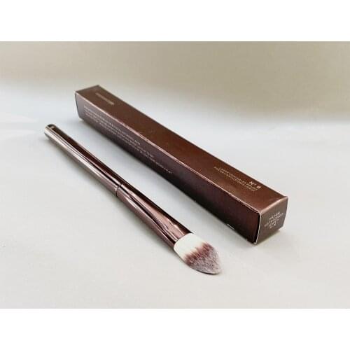 Large Concealer Makeup Brush No.8 Dark-Bronze Metal Handle Tapered Flawless Quick Finish Foundation Cream Beauty Brush Tool