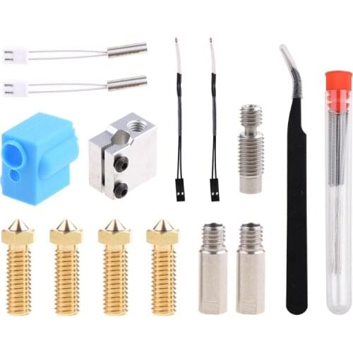 Extruder Kit 3D Printer Accessories Thermistor Nozzle Silicone Sleeve Heating Throat Tube Pipe for Sidewinder X1/Genius