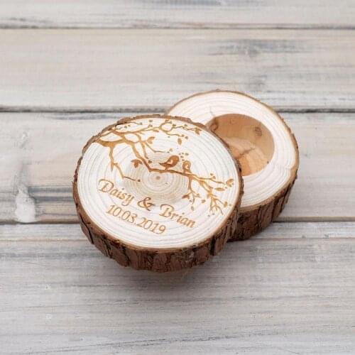 Personalized Ring Box, Custom Ring Bearer Box, Rustic Wedding Ring Holder, Wood Rings Holder, Wedding Gifts