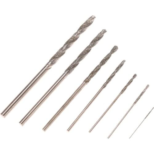 Meterk 7pcs Drill bit set High Hardness Diamond Coated Twist Drill Bits Set Needle Drills Jewelry Agate Fine Drilling