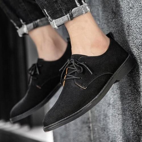 Cheap mens Spring Autumn Casual Shoes for mens Fashion outdoor breathable suede Leather Soft Driving lace up Flats shoe