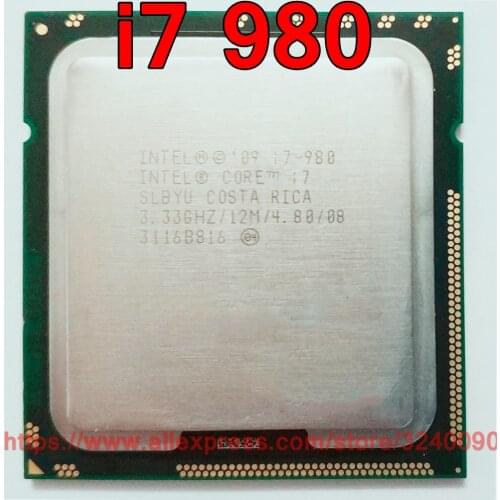 Original Intel CPU Core i7-980 Processor Extreme Edition i7 980 3.33GHz 12M 6-Core Socket 1366 free shipping speedy ship out