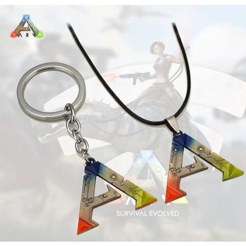 PS4 Game ARK Survival Evolved Logo Necklace Colorful 3D Letter A Metal Pendant Jewelry Accessories