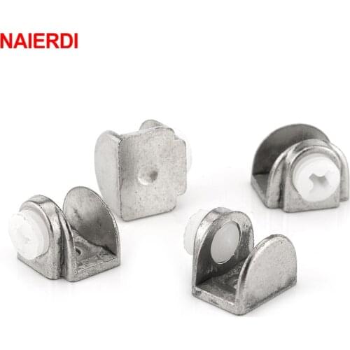 NAIERDI 4PCS Half Round Glass Clamps Zinc Alloy Shelves Support Corner Bracket Clips For 8mm Thick Furniture Hardware