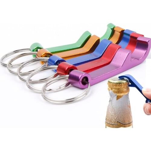 Portable Beer Bottle Opener Keychain 4 In 1 Pocket Aluminum Beer Bottle Opener Can 5 Colors Wedding Party Favor Gifts