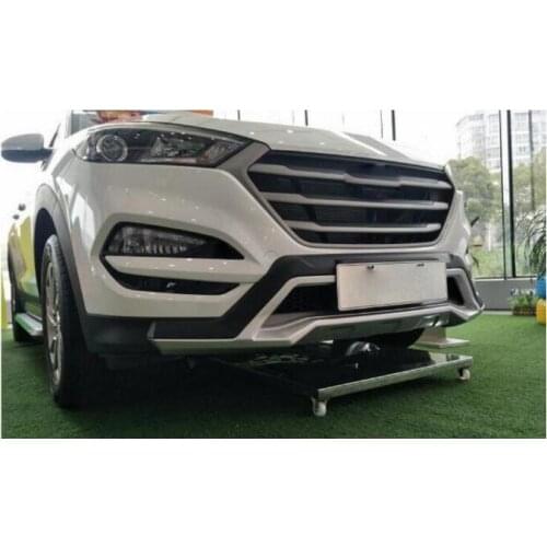 For 2016 Tucson Un 2 pcs (front + rear) High quality ABS plastic chrome front and rear bumper protector antiskid molding opl