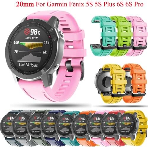 20mm Replacement Watchband Band Silicone Straps For Garmin Fenix 6S 6S Pro/5S/5S Plus/D2 Delta S Smart Watch QuickFit Wristband