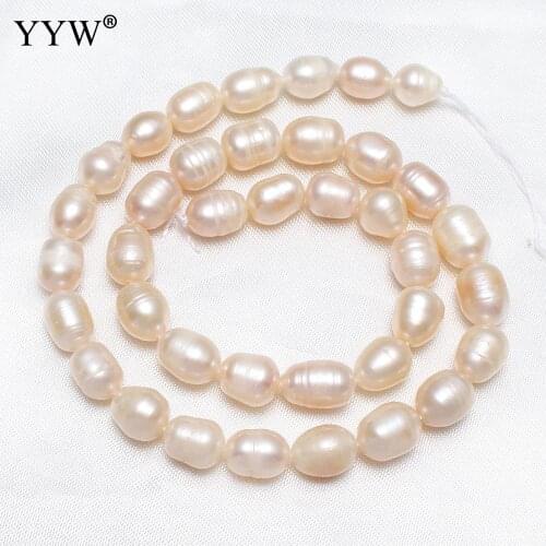 Pink 8-9mm Natural Pearls Loose Bead Cultured Potato Freshwater Pearl Beads For Diy Jewelry Making Pearls 0.8mm 14.5 Inch
