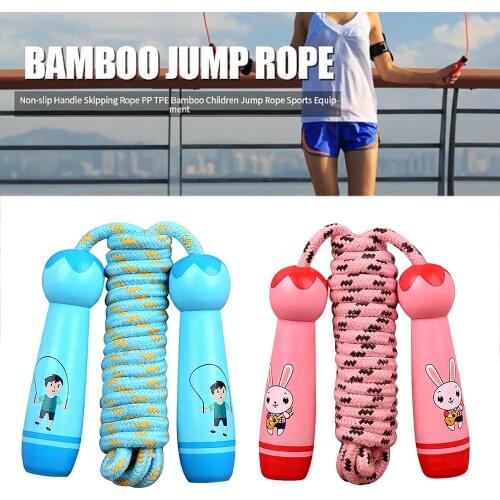 3M Jump Rope Wooden Handle Cotton Rope Skipping Sports Skipping Rope Practice Speed Jump Children Kid Fitness Equipment Training