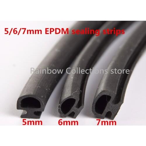 6M Bottom width 5/6/7mm EPDM sealing strips bridge aluminum door/window sealed plastic strips energy saving windows and doors