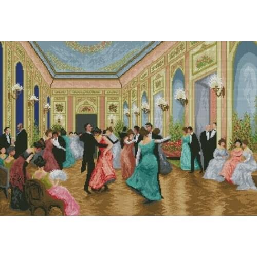 Top Quality Beautiful Lovely Counted Cross Stitch Kit Hafty Party Dancing Ball Waltz Dance Together Gathering