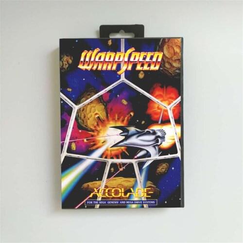 Warpspeed Warp Speed- USA Cover With Retail Box 16 Bit MD Game Card for Sega Megadrive Genesis Video Game Console