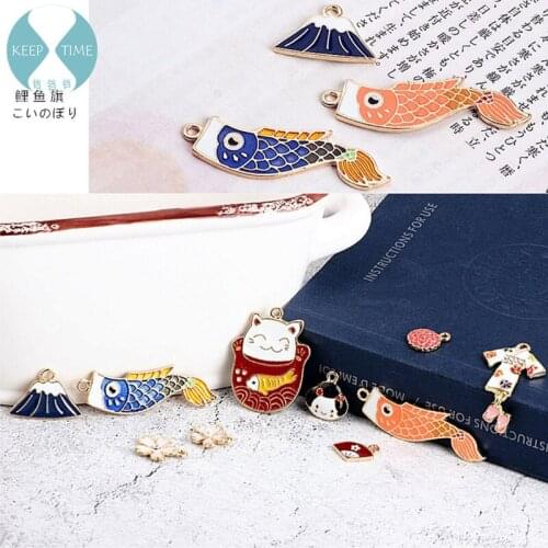 DIY ear jewelry accessories and wind cat Carp flag earrings earrings bracelet necklace pendant pendant