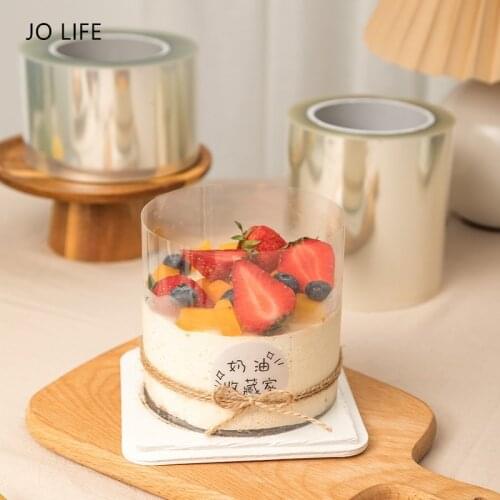 JO LIFE 1Roll Mousse Cake Collar Transparent Surrounding Edge Wrapping Clear Tape For Baking Packaging Dessert Decorating Tools