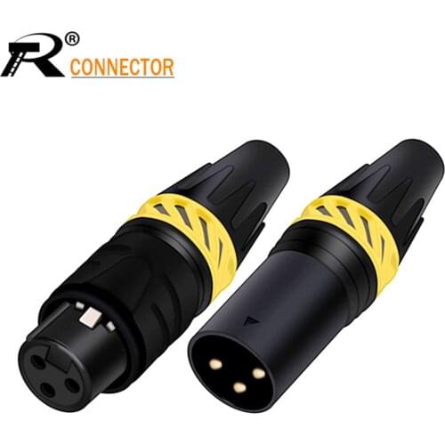 10pcs/lot xlr 3pin Male to Female Adapter Plug Waterproof Microphone Cables Plug Audio Socket MIC Audio Connector Adapter